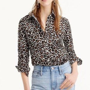 J. Crew Slim Perfect Shirt in Leopard Print